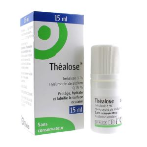 Théalose - Solution Stérile Ophtalmique - Protège, hydrate et lubrifie la surface oculaire - 15ml