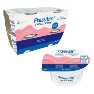 Fresubin - 2 Kcal Crème - Sans lactose - Fraise des bois - 4 x 200g