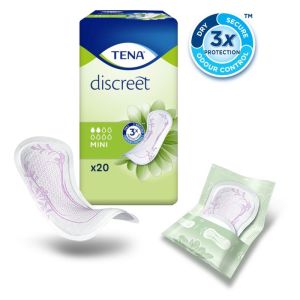 Protection contre les fuites urinaire légère TENA Discreet Mini - Paquet de 20