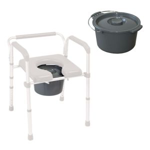 Seau avec couvercle pour chaise WC 4 en 1 Alu 38004