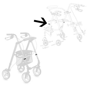 Clip fixation réglage hauteur pour roue avant de rollator Boston