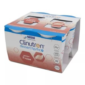 Clinutren - Dessert HP/HC+ Fraise - 400 Kcal - 4 x 200g
