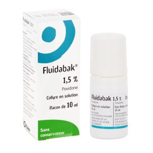 Collyre Fluidabak 1,5 % - Sécheresse oculaire - Adultes et enfants - Flacon 10 ml