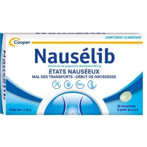 Nausélib - Etats nauséeux - Grossesse Mal des transport - 36 comprimés