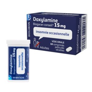 Doxylamine 15mg - Insomnie occasionnelle - 10 comprimés pelliculés sécables