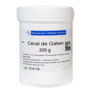 Cérat De Galien Crème - Peaux sèches et irritées Affections dermatologique - Pot 200g