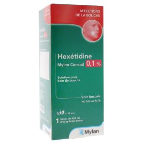 Hexétidine 0,1% - Solution pour Bain de bouche - Affection de la bouche