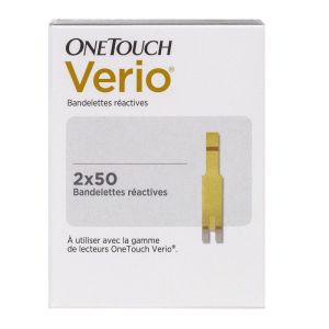 One Touch Verio - Test de glycémie - 100 bandelettes réactives
