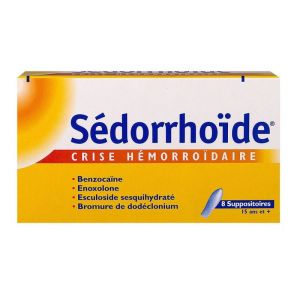 Sédorrhoïde - Crise Hémorroïdaire - 8 suppositoires