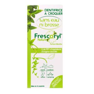 Frescoryl Dentifrice à croquer - Sans eau ni brosse - Nature Menthe - 10 comprimés