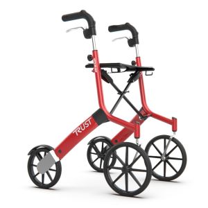 Rollator 4 roues avec sac - Let's Go Out - Rouge