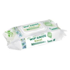 Lingettes pour le nettoyage et la désinfection Wip'Anios Excel x50