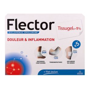 Flector Tissugel EP 1% - Douleurs Inflammation - 5 emplâtres
