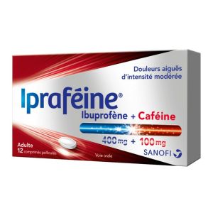 Ipraféine Ibuprofène 400mg + Caféine 100mg - 12 comprimés