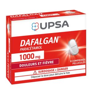 Dafalgan 1000 MG - Paracétamol - Douleurs et Fièvre - 8 comprimés