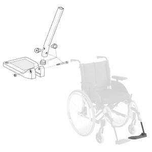 Repose-pied Gauche - pour chaise roulante Action 4NG ou 4NG Xlt - Largeur assise 55,5 ou 60,5 cm