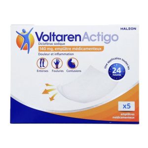 VoltarenActigo 140 mg - Entorses Foulures Contusions - 5 Emplâtre médicamenteux