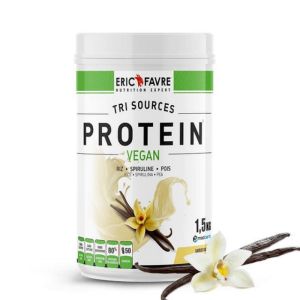 Proteine Vegan Tri sources - Vanille - En-cas hyperhyperprotéinée - Pot 1,5kg