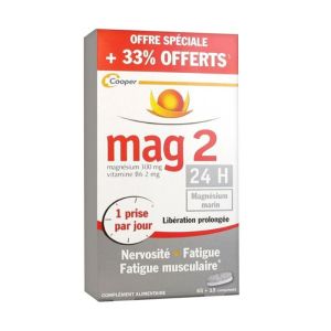 Mag 2 24h - Nervosité Fatigue Fatigue musculaire - 45 comprimés + 15 Offerts