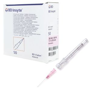 Cathéter Bd Insyte™ Blood Control Pro - 20G 1,10 x 25 mm - Rose - Par 50