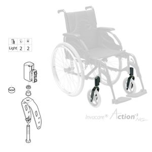 Kit fourche complet pour roue avant de fauteuil roulant Action 3 ou 4 NG Invacare