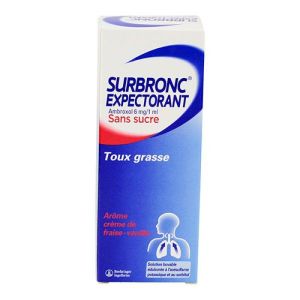 Surbronc Expectorant 6mg - Toux grasse - Arôme Fraise Vanille - Flacon 100ml
