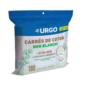 Carrés de Coton Non Blanchi - 10 x 8 cm - Sachet de 180 carrés