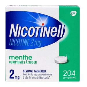 Nicotine 2mg Menthe - Traitement dépendance tabagique - 204 comprimés