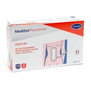 MediSet Set de Pansements Post-Op - Grandes Plaies - avec coupe-fils