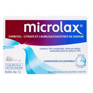 Gel rectal Microlax Adulte - Solution rectale - 12 unidoses avec canule 5ml