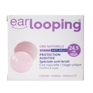 Earlooping Cire naturelle - Protections Auditives Anti-bruit - 24,5 dB - 8 paires