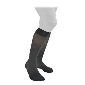 Mi-Bas de compression autofixants - Femme - Classe 2 - Grands losanges - Noir - Normal