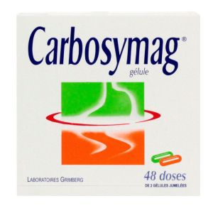 Carbosymag - Brûlures estomac Ballonnements - 48 doses de 2 gélules jumelées