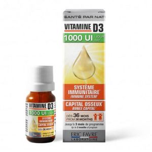 Vitamine D3 1000ui - Système immunitaire Capital osseux - 20ml