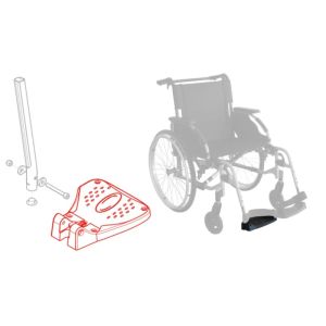 Palette Droite fixe pour repose-pied fauteuil roulant Action - INVACARE