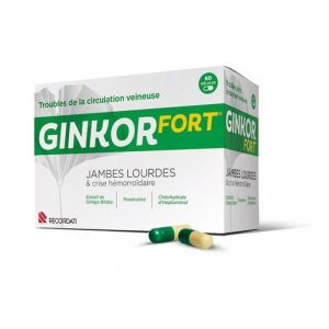 Ginkor Fort - Troubles circulation veineuse - 60 gélules