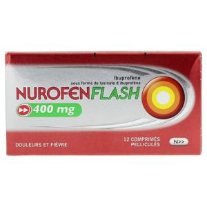 NurofenFlash 400mg - Douleurs Fièvre Migraine - 12 comprimés