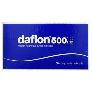 Daflon 500mg - Troubles de la circulation veineuse - 30 comprimés pelliculés