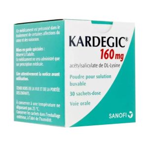 Kardegic 160mg - Prévention cardio vasculaire - Adulte - 30 sachets-dose