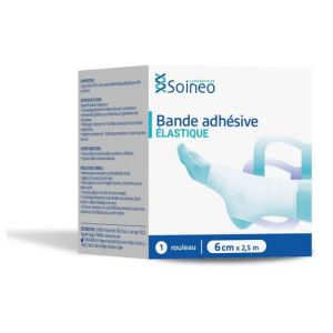 Bande adhésive élastique - 6 CM x 2,5 M - 1 rouleau
