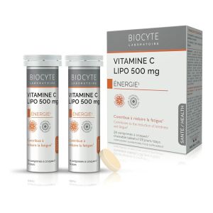 Vitamine C Lipo 500mg Énergie - 28 Comprimés à Croquer goût orange