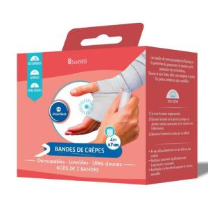 Bande de crêpe extensible - 7 CM x 4 M - Bte de 2 rouleaux
