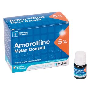 Amorolfine 5% - Myucises des ongles - Flacon 2,5ml - 30 spatules - 30 limes - 30 lingettes