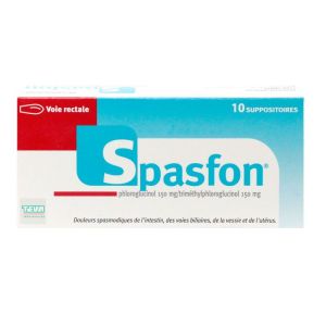 Spasfon - Douleurs spasmodiques Intestin Voies biliaires Vessie Utérus Adultes - 10 suppositoires