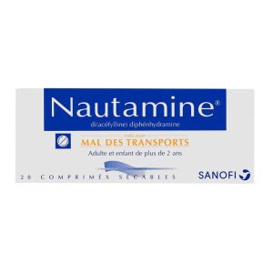 Nautamine - Mal des transports - 20 comprimés sécables