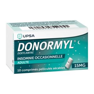 Donormyl Doxylamine 15mg - Insomnie occasionnelle - 10 comprimés sécables