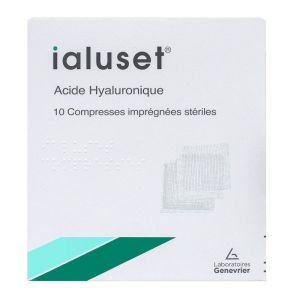 Ialuset - Acide Hyaluronique - 10 compresses impregnées stériles