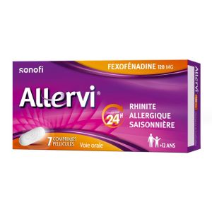 Allervi Fexofénadine 120 mg - Rhinite allergique saisonnière - 7 comprimés