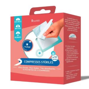 Compresse Stériles - Non tissées - 7,5 x 7,5CM - 10 x 2 compresses