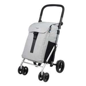 Chariot de courses 4 roues à pousser Lett 475 - Gris